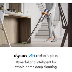 Dyson - Dyson V15 Detect Plus Cordless Vacuum – 240AW, Illumination, 3 Power Modes, Up to 60 Minutes Runtime