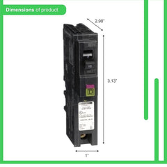 Square D - Square D HOM115PDFC Homeline 15 Amp Plug - On Neutral Single - Pole Dual Function Circuit Breaker