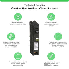 Square D - Square D HOM120PCAFIC – 20 Amp Single - Pole Combination AFCI Circuit Breaker, Plug - On Neutral, 120V