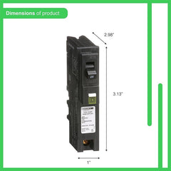 Square D - Square D HOM120PCAFIC – 20 Amp Single - Pole Combination AFCI Circuit Breaker, Plug - On Neutral, 120V