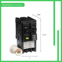 Square D - Square D HOM240GFIC – 40 Amp GFCI Circuit Breaker, 2 - Pole, 120/240V AC, Plug - On Mount