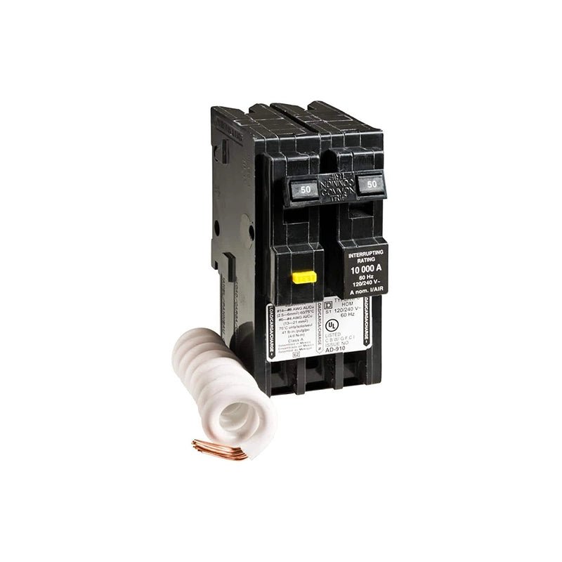 Square D - Square D HOM250GFIC – 50 Amp GFCI Circuit Breaker, 2 - Pole, Plug - In Mount