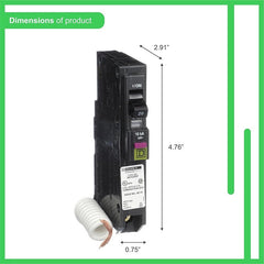 Square D - Square D QO120GFI Qwik - Gard Ground - Fault Circuit Breaker – 20 Amp, 120V, Single - Pole