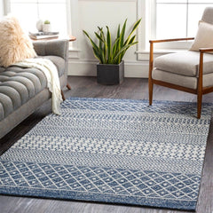 Surya - Surya La Casa Area Rug – Moroccan Design, Stain Resistant, No Pile - Navy