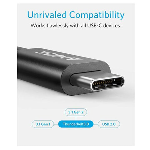 Anker - Anker Thunderbolt 3.0 Cable 1.6 ft (USB - C to USB - C)