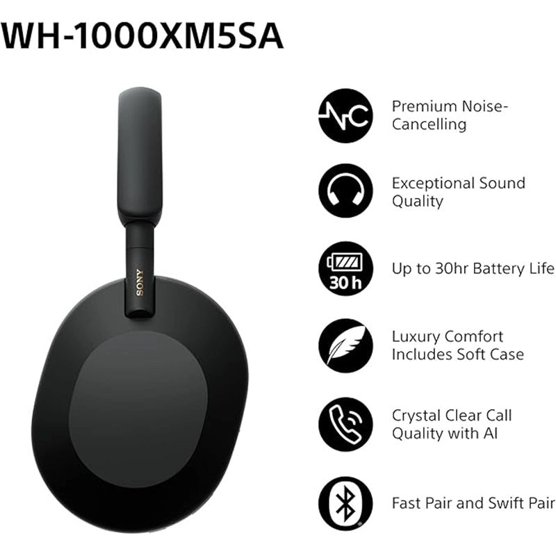 Sony - Sony WH - 1000XM5SA Special Edition Soft Case Premium Wireless Over - Ear Headphones – Black (A Grade)