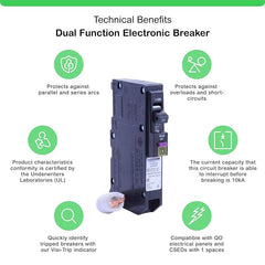 Square D - Square D QO120GFI Qwik - Gard Ground - Fault Circuit Breaker – 20 Amp, 120V, Single - Pole