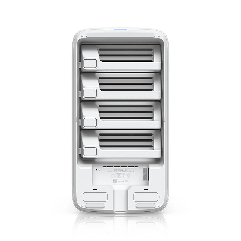 Ubiquiti - Ubiquiti UniFi NAS 4 (UNAS - 4 - W) – Desktop Network Attached Storage with NVMe Cache
