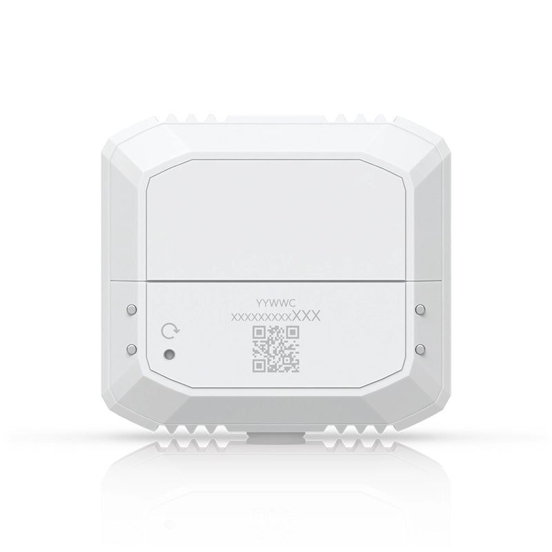 Ubiquiti USL Environmental Sensor back view with reset button and QR code