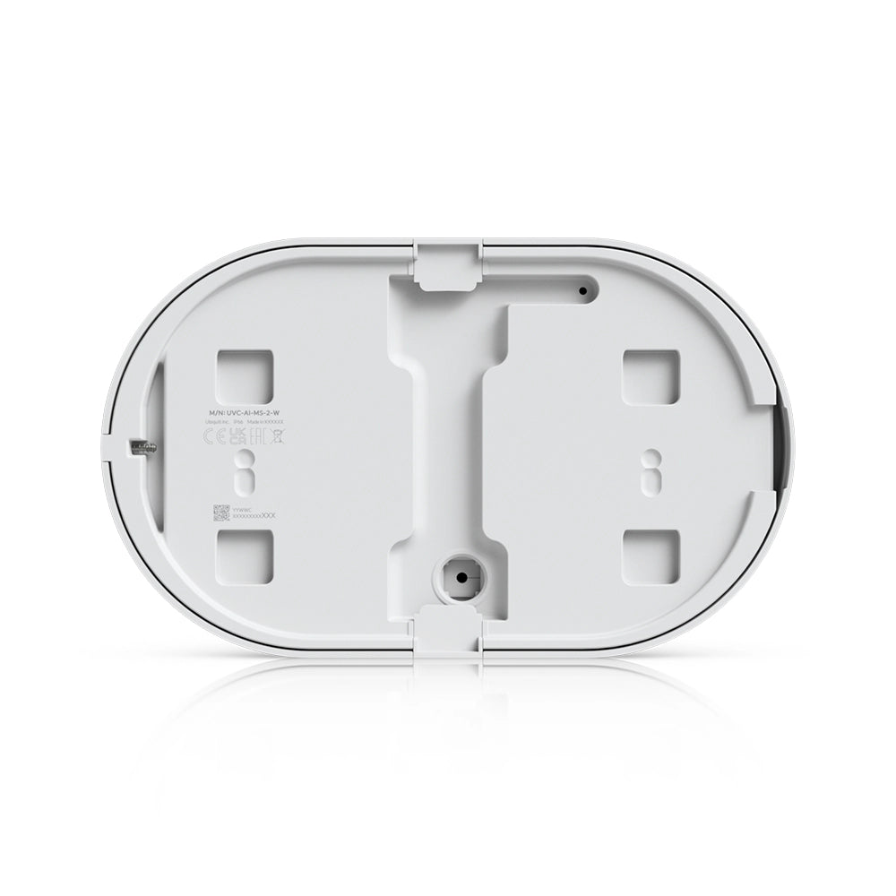 Rear view of the Ubiquiti AI Multi Sensor 2 camera showing the mounting base and cable routing channel