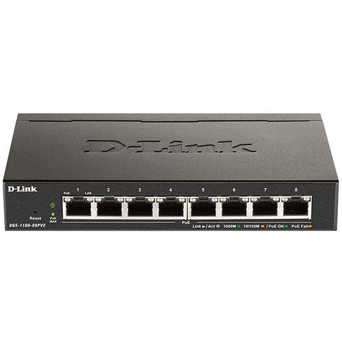 D-Link Ethernet PoE Switch, 8 Port Smart Managed (DGS-1100-08)